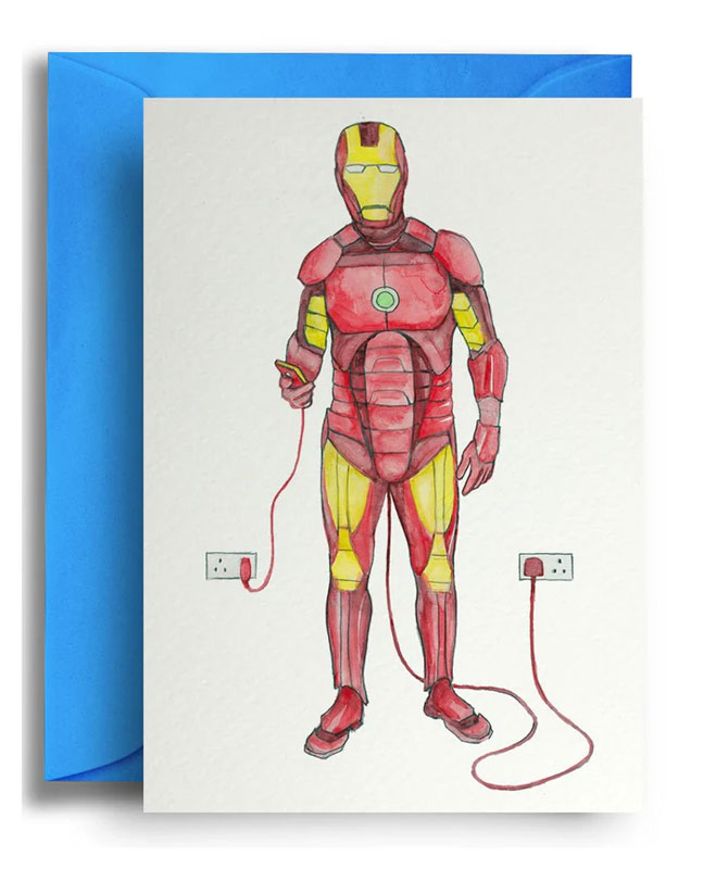 QG42 Картичка с плик iron man