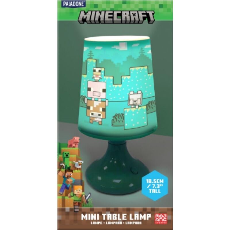 RS561450 Настолна лампа Minecraft в зелено с герои от видеоиграта