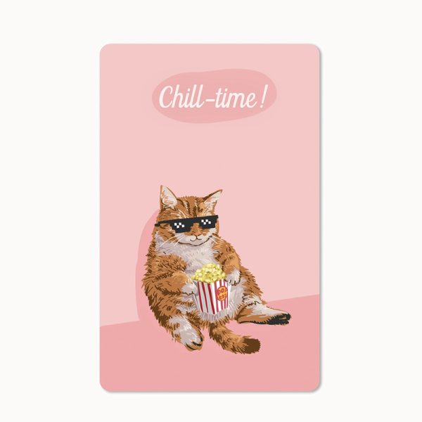 Картичка с послание Chill Time Cat